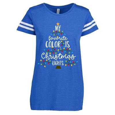 My Favorite Color Is Christmas Lights Gift Enza Ladies Jersey Football T-Shirt