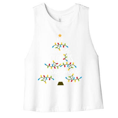 My Favorite Color Is Christmas Lights Gift Women's Racerback Cropped Tank