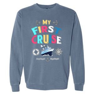 My First Cruise, Wo, Girl And Boy Rookie Travelers Garment-Dyed Sweatshirt