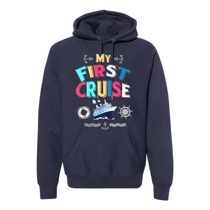 My First Cruise, Wo, Girl And Boy Rookie Travelers Premium Hoodie