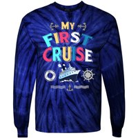 My First Cruise, Wo, Girl And Boy Rookie Travelers Tie-Dye Long Sleeve Shirt