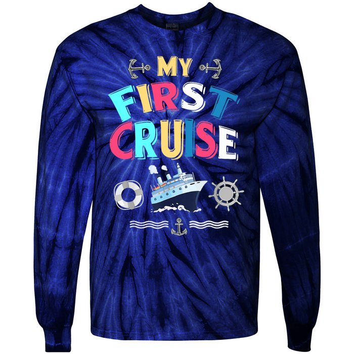 My First Cruise, Wo, Girl And Boy Rookie Travelers Tie-Dye Long Sleeve Shirt