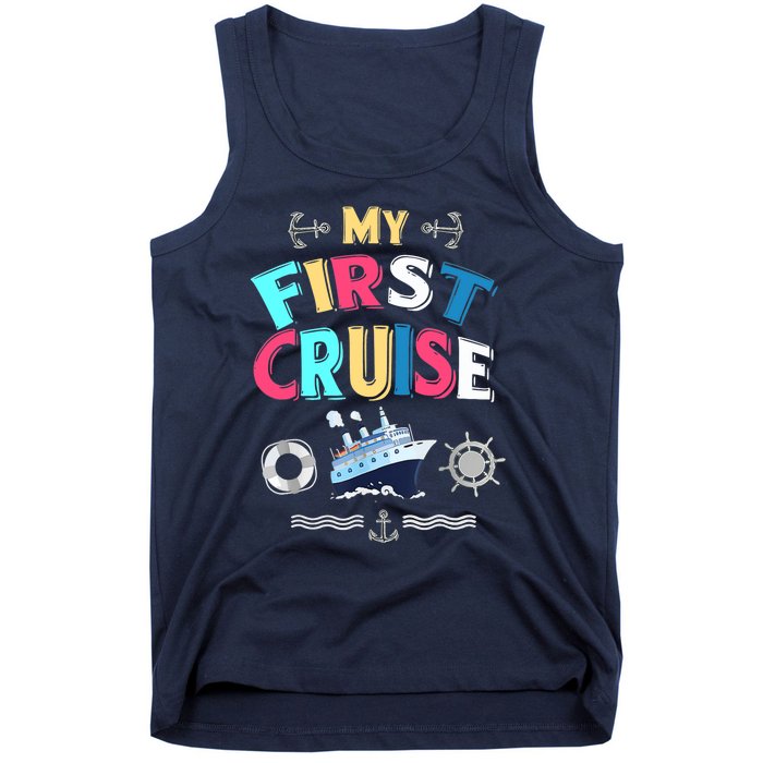 My First Cruise, Wo, Girl And Boy Rookie Travelers Tank Top