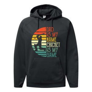 My Favorite Cricket Player Calls Me Dad Cricket Lover Performance Fleece Hoodie