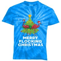 Merry Flocking Christmas Funny Xmas Flamingo Wading Bird Gift Kids Tie-Dye T-Shirt