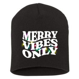 Matching Family Christmas Merry Vibes Only Lights Long Sleeve Short Acrylic Beanie