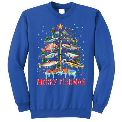 Merry Fishmas Christmas Tree Fish Funny Fishing Meaningful Gift Sweatshirt