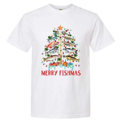 Merry Fishmas Christmas Tree Fish Funny Fishing Meaningful Gift Garment-Dyed Heavyweight T-Shirt