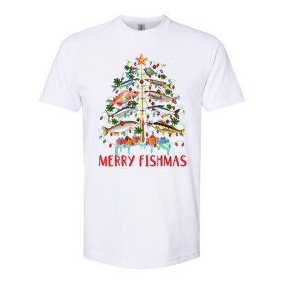 Merry Fishmas Christmas Tree Fish Funny Fishing Meaningful Gift Softstyle CVC T-Shirt