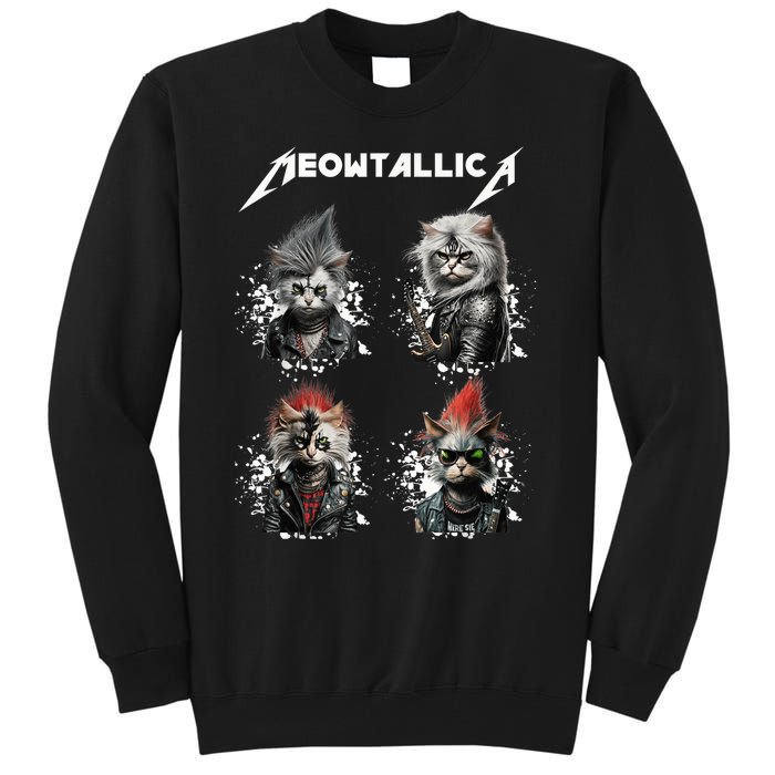 Meowtallica Funny Cat Shirt, Cat Shirt, Music Tall Sweatshirt