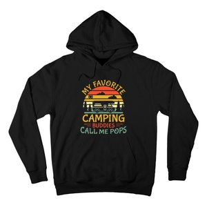 My Favorite Camping Buddies Call Me Pops Retro Family Trip Hoodie