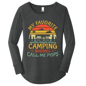 My Favorite Camping Buddies Call Me Pops Retro Family Trip Women's Perfect Tri Tunic Long Sleeve Shirt