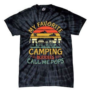 My Favorite Camping Buddies Call Me Pops Retro Family Trip Tie-Dye T-Shirt