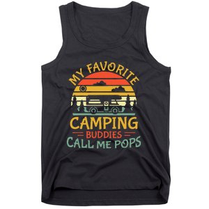 My Favorite Camping Buddies Call Me Pops Retro Family Trip Tank Top