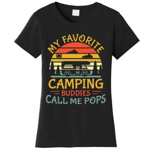 My Favorite Camping Buddies Call Me Pops Retro Family Trip Women's T-Shirt