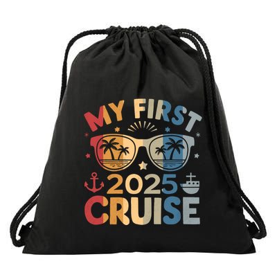 My First Cruise 2025 Vacation Matching Family Cruise Ship Drawstring Bag