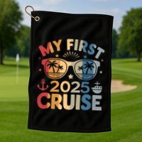 My First Cruise 2025 Vacation Matching Family Cruise Ship Golf Towel