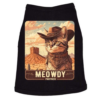 Meowdy Funny Country Music Cat Cowboy Hat Poster Funny Doggie Tank