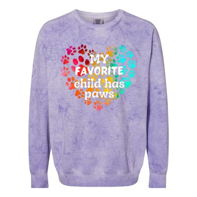 My favorite child has paws Colorblast Crewneck Sweatshirt