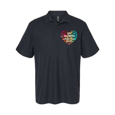 My favorite child has paws Softstyle Adult Sport Polo