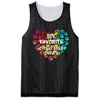 My favorite child has paws Mesh Reversible Basketball Jersey Tank