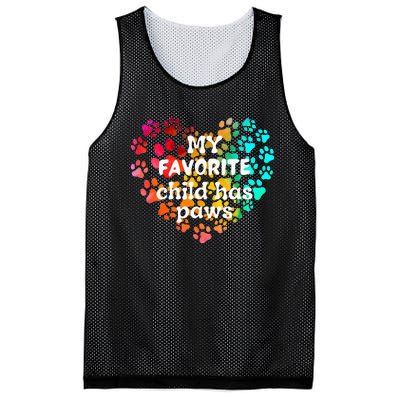 My favorite child has paws Mesh Reversible Basketball Jersey Tank