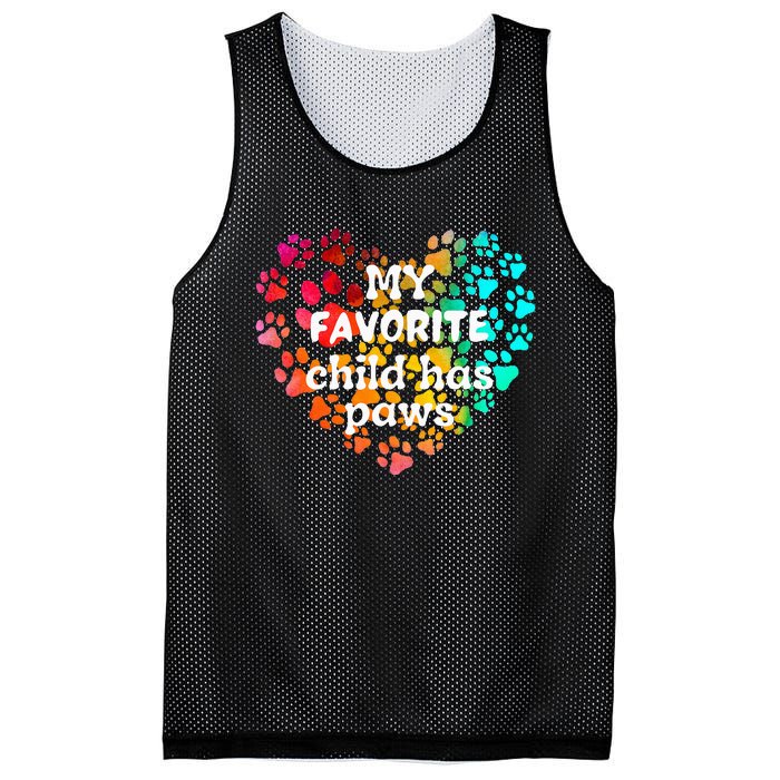 My favorite child has paws Mesh Reversible Basketball Jersey Tank