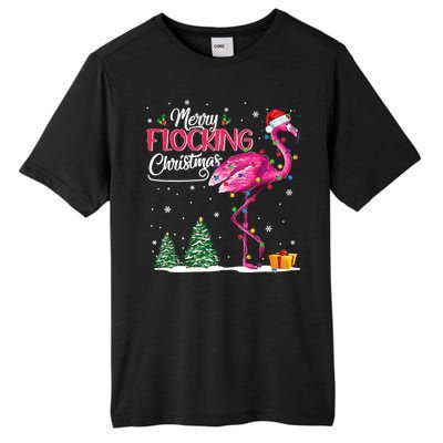 Merry Flocking Christmas Cute Flamingo Pink Santa Hat Cute Gift Tall Fusion ChromaSoft Performance T-Shirt