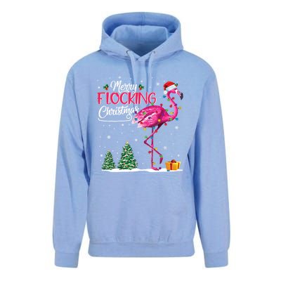 Merry Flocking Christmas Cute Flamingo Pink Santa Hat Cute Gift Unisex Surf Hoodie