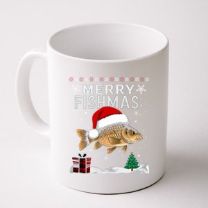 Merry Fishmas Carp Fish Ugly Christmas Funny Fishing Holiday Gift Coffee Mug