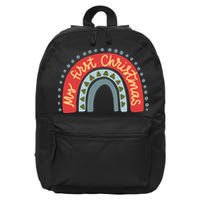 My First Christmas Cute Rainbow Holiday 16 in Basic Backpack