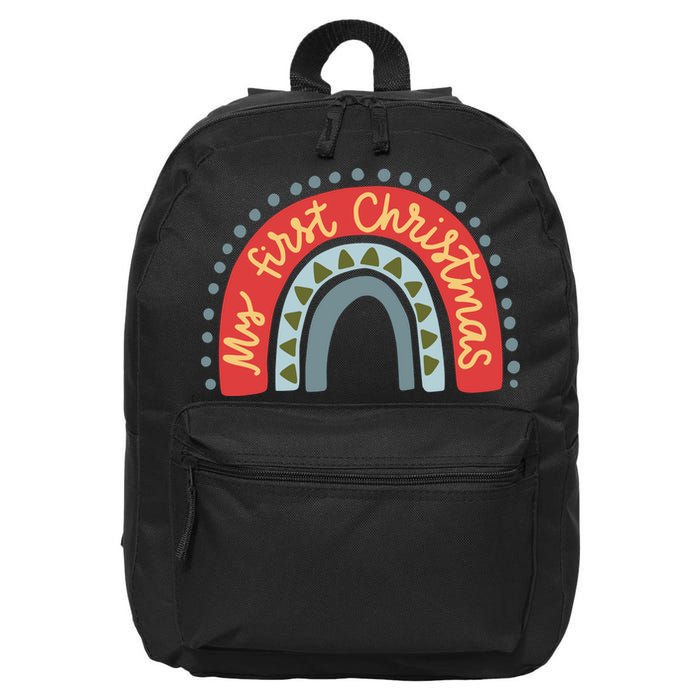My First Christmas Cute Rainbow Holiday 16 in Basic Backpack