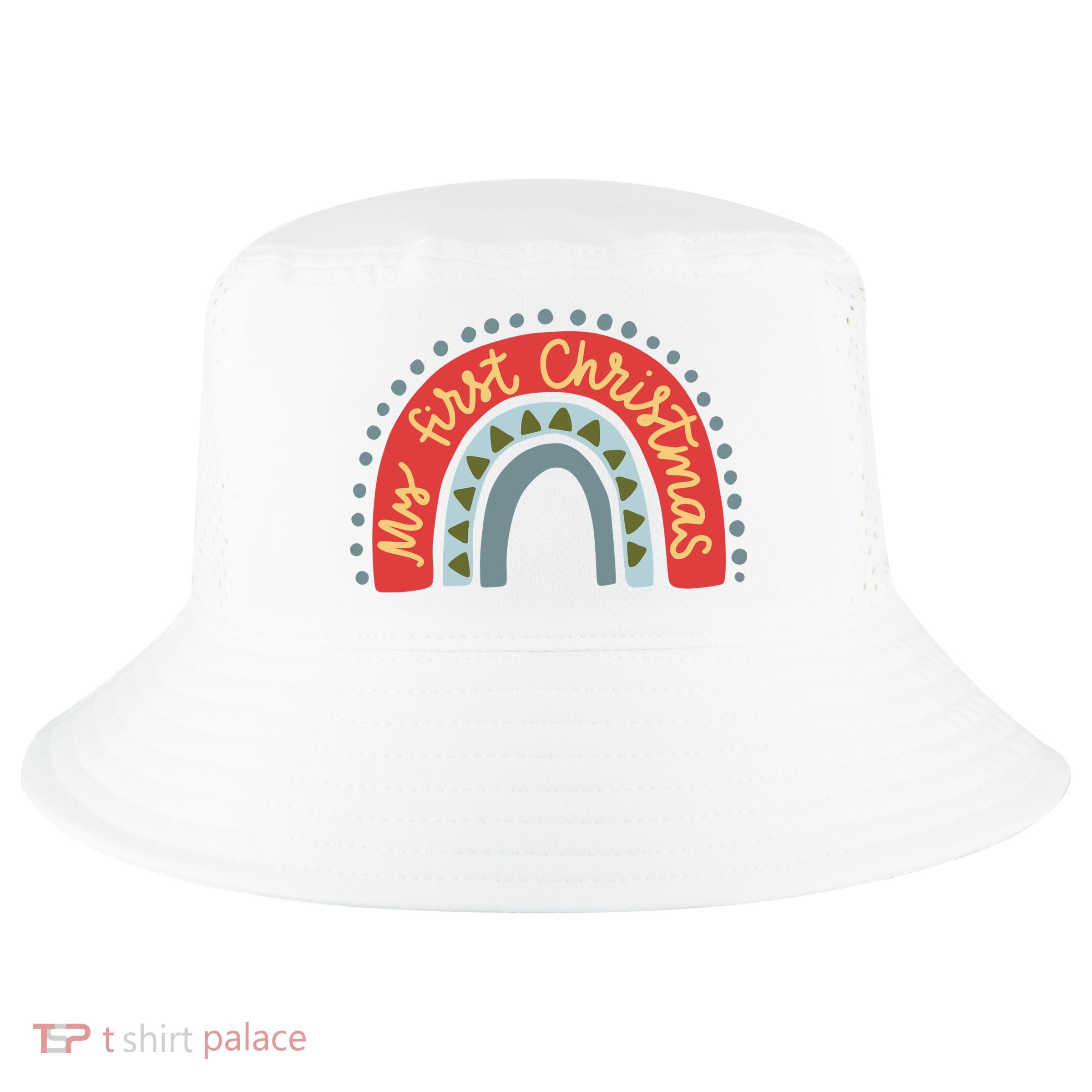 My First Christmas Cute Rainbow Holiday Cool Comfort Performance Bucket Hat