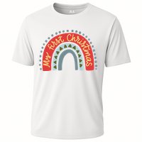 My First Christmas Cute Rainbow Holiday Cooling Performance Crew T-Shirt