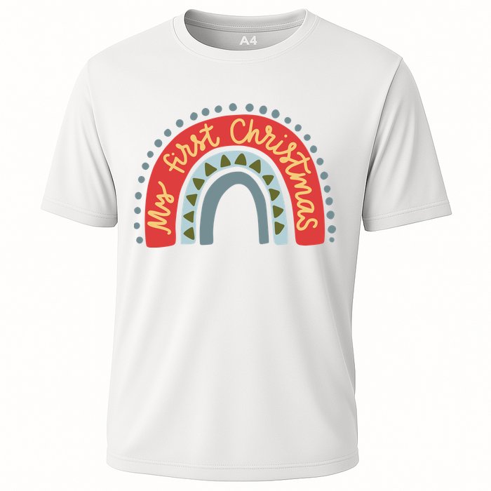 My First Christmas Cute Rainbow Holiday Cooling Performance Crew T-Shirt