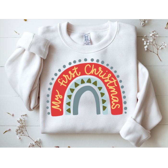 My First Christmas Cute Rainbow Holiday Sweatshirt
