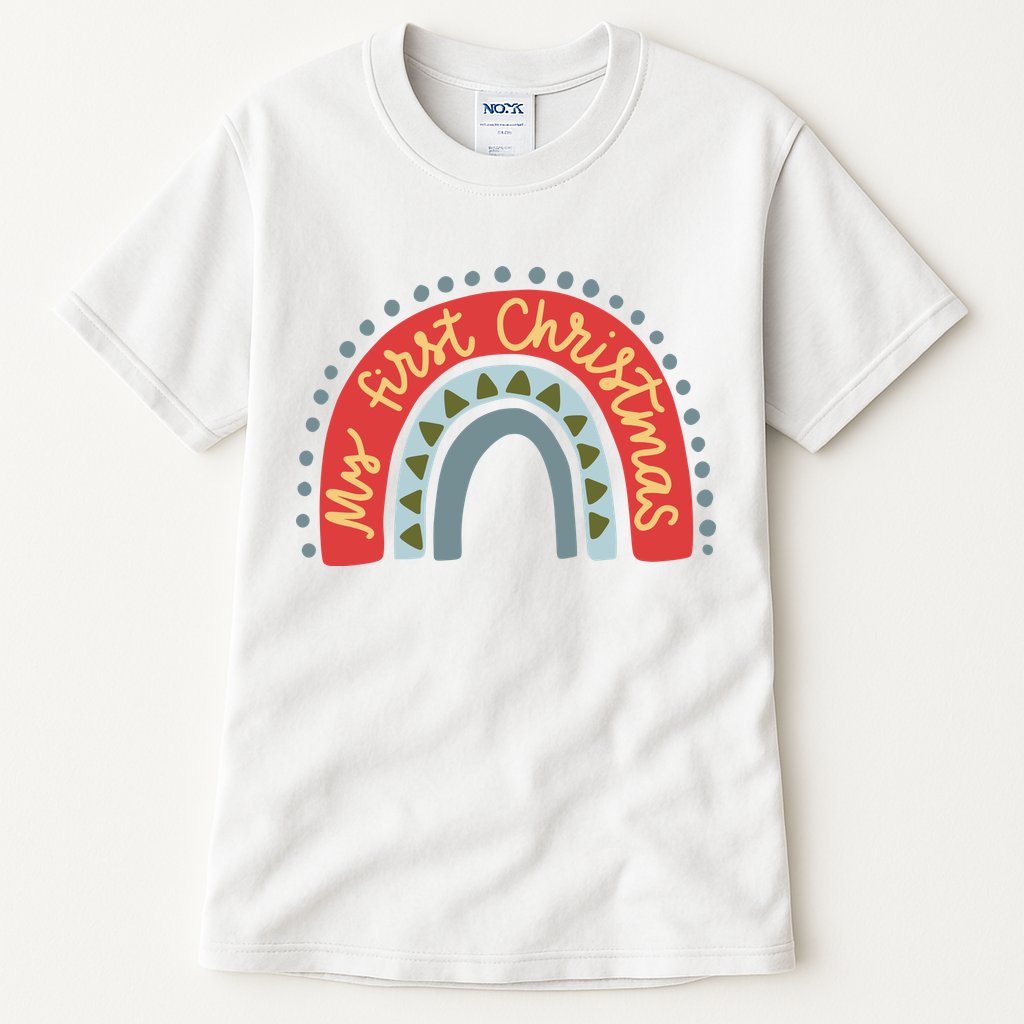 My First Christmas Cute Rainbow Holiday Tall T-Shirt
