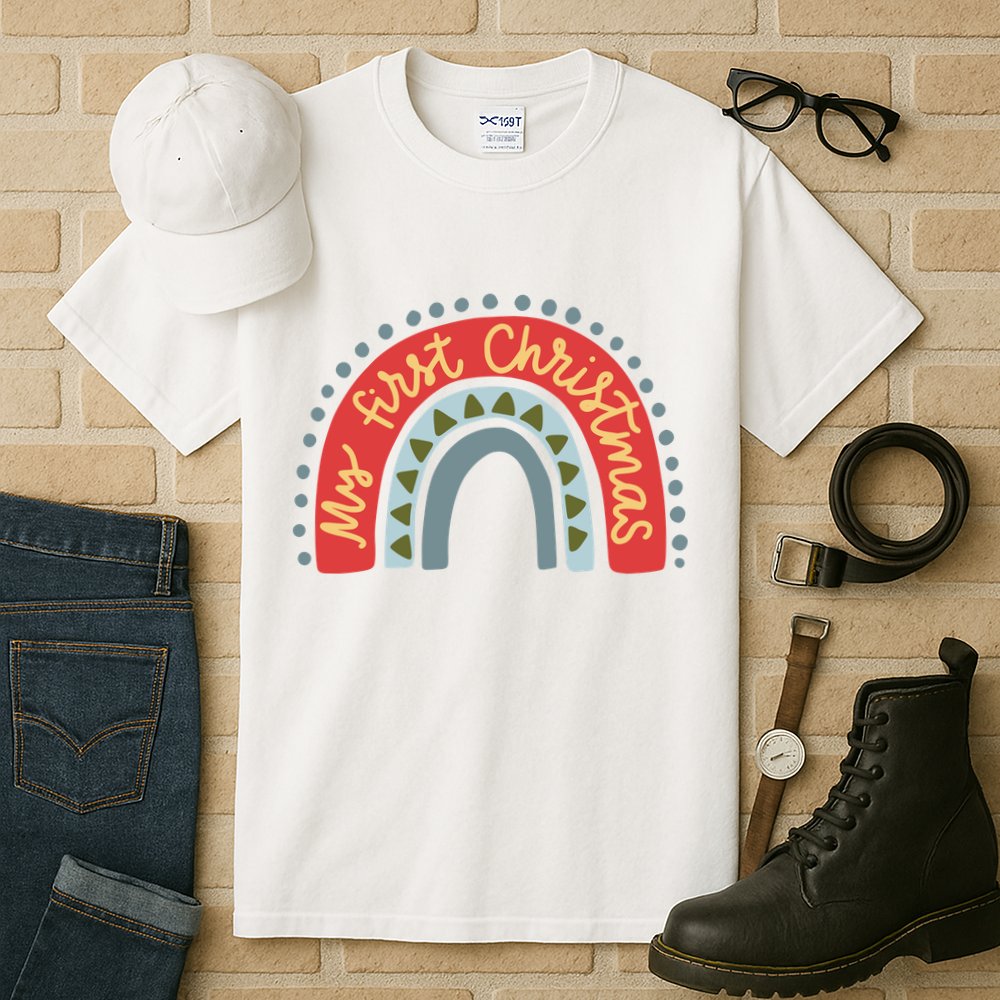 My First Christmas Cute Rainbow Holiday Tall T-Shirt
