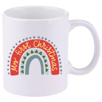 My First Christmas Cute Rainbow Holiday 11oz C Handle Ceramic Mug