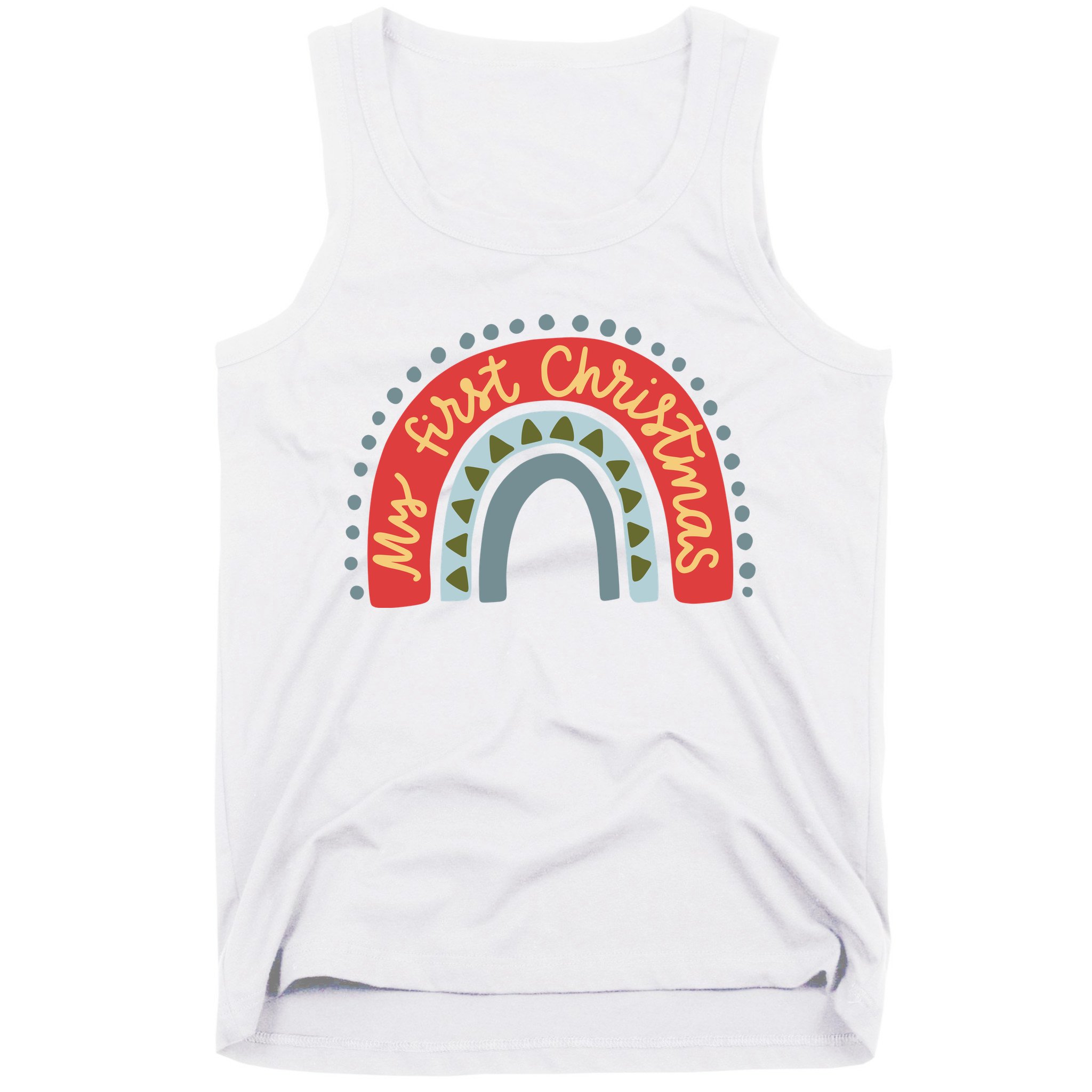 My First Christmas Cute Rainbow Holiday Tank Top