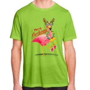 Merry Flocking Christmas Day Pink Flamingo Xmas Holidays Gift Adult ChromaSoft Performance T-Shirt