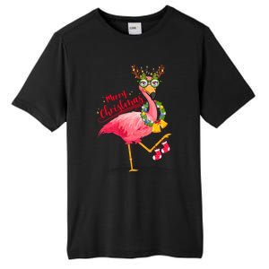 Merry Flocking Christmas Day Pink Flamingo Xmas Holidays Gift Tall Fusion ChromaSoft Performance T-Shirt