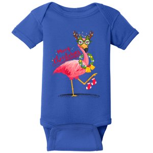 Merry Flocking Christmas Day Pink Flamingo Xmas Holidays Gift Baby Bodysuit