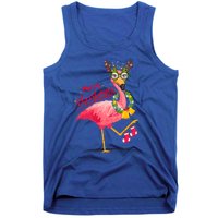 Merry Flocking Christmas Day Pink Flamingo Xmas Holidays Gift Tank Top