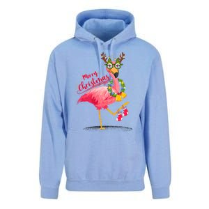 Merry Flocking Christmas Day Pink Flamingo Xmas Holidays Gift Unisex Surf Hoodie