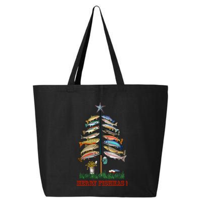 Merry Fishmas Christmas Fish Tree Meaningful Gift 25L Jumbo Tote