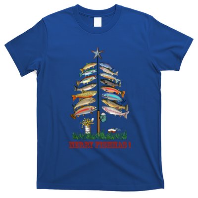 Merry Fishmas Christmas Fish Tree Meaningful Gift T-Shirt