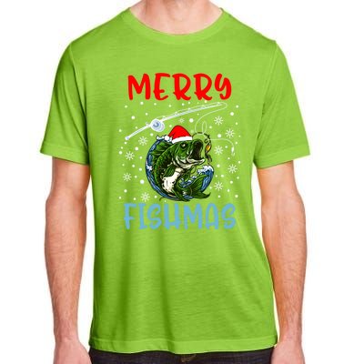 Merry Fishmas Christmas Fishing Holiday Gift Adult ChromaSoft Performance T-Shirt