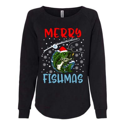 Merry Fishmas Christmas Fishing Holiday Gift Womens California Wash Sweatshirt