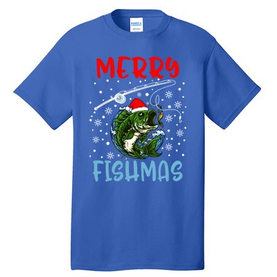 Merry Fishmas Christmas Fishing Holiday Gift Tall T-Shirt